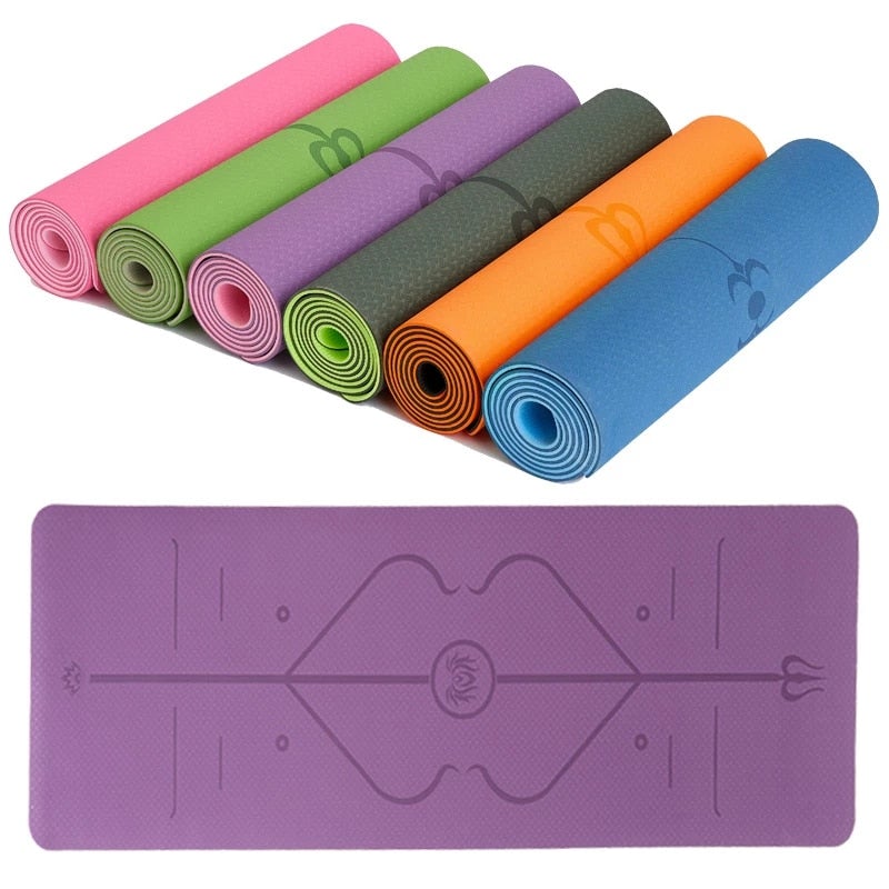 Non-Slip Yoga Mat with Alignment Lines